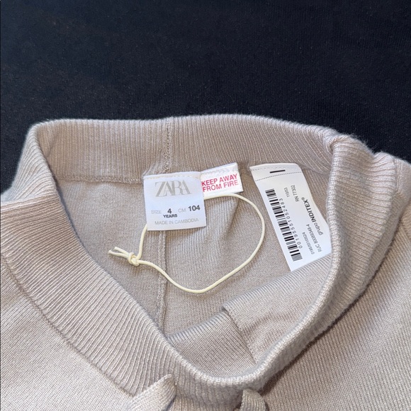 Zara kids Cream Kids Sweatpants pants size 4 years - Picture 5 of 6